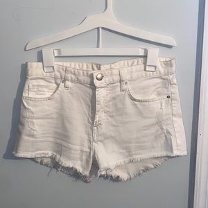 White jean shorts